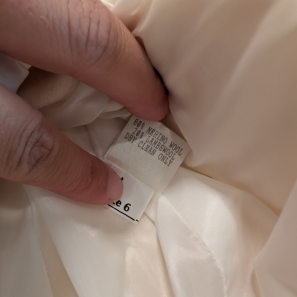 HARRIS/WALLACE Women's Merino Wool/ Lambswool Cream Blazer Size 6 - Picture 4 of 11
